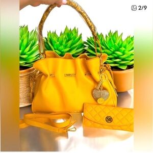 NWT BADGLEY MISCHKA MARIGOLD COLLECTION - Bag & Wallet Sold as Set Org $200